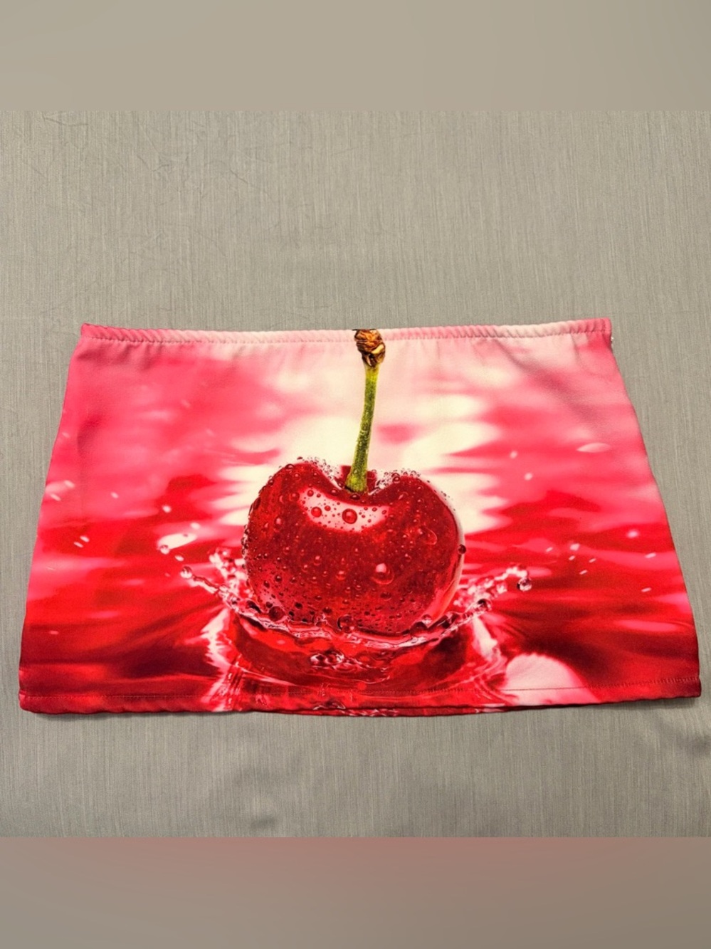 Omighty Small Soda Cherry Micro Skirt, Low Rise Ultra Mini Skirt, Pink/Red